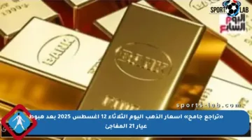 «تراجع جامح» أسعار الذهب اليوم الثلاثاء 12 أغسطس 2025 بعد هبوط عيار 21 المفاجئ